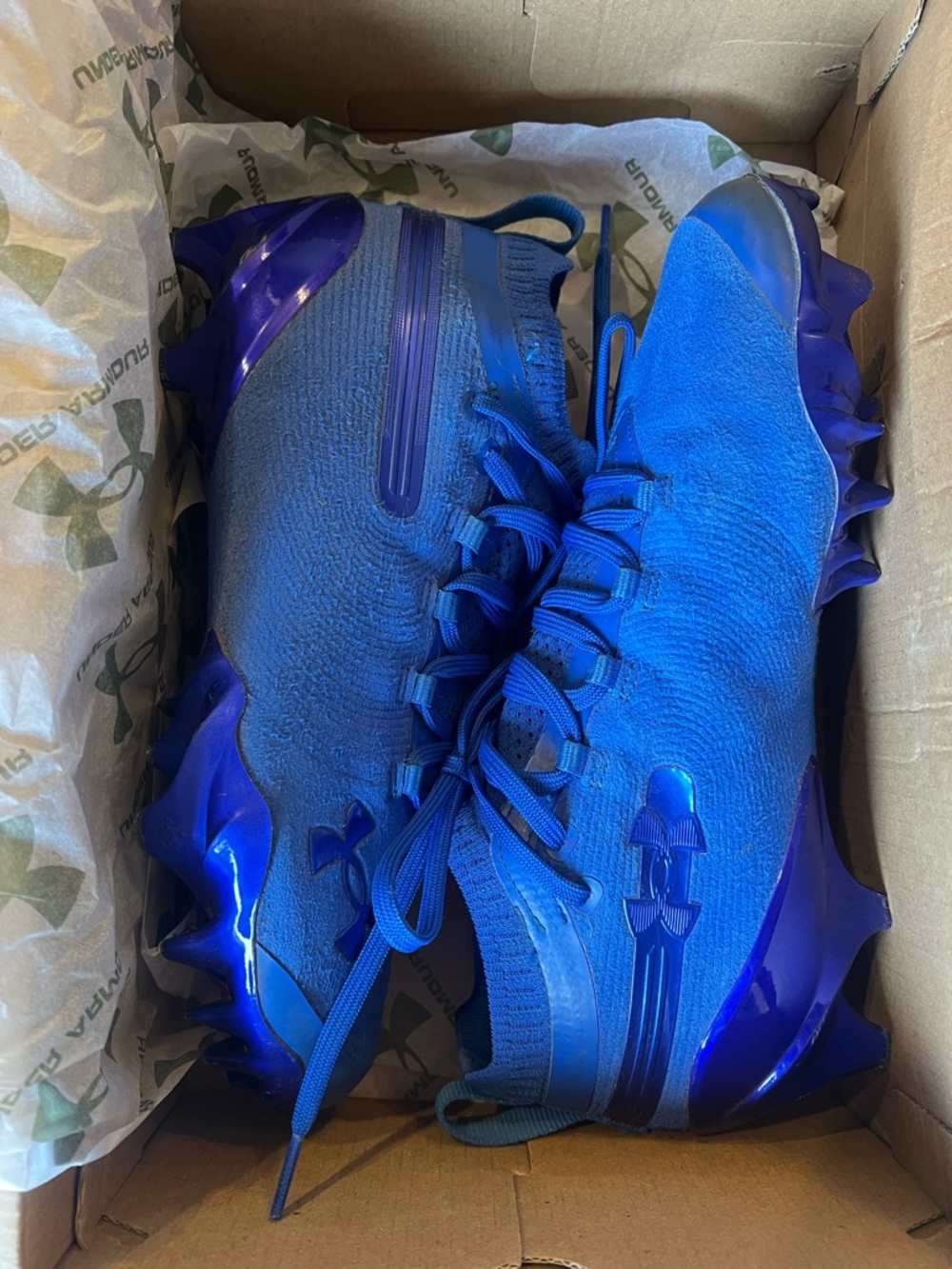 Under Armour Royal Blue Football Cleats - Picture 3 of 7